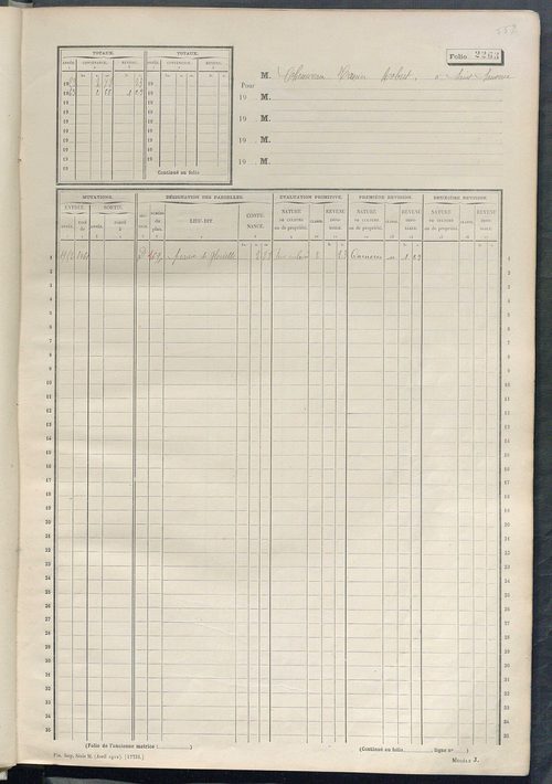 Matrice des propriétés non bâties, fol. 2249 à 2564.