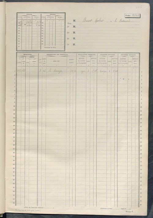 Matrice des propriétés non bâties, fol. 2249 à 2564.