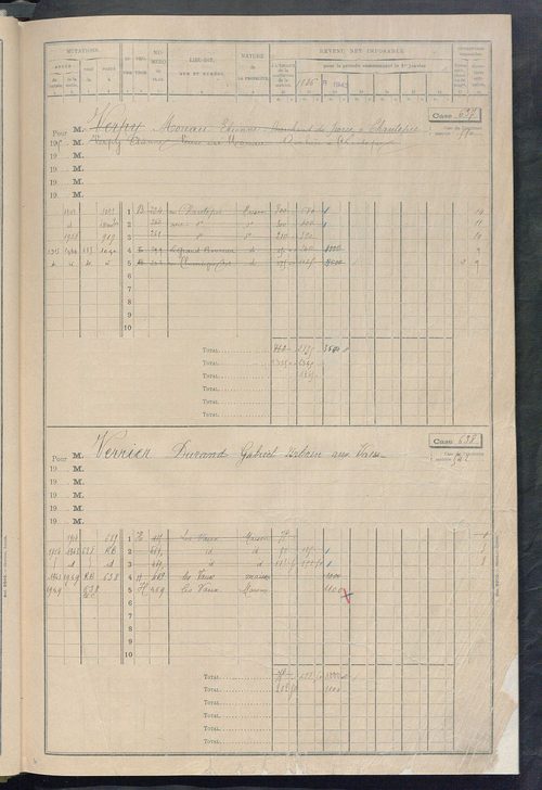 Matrice des propriétés bâties, cases 625 à 1584.
