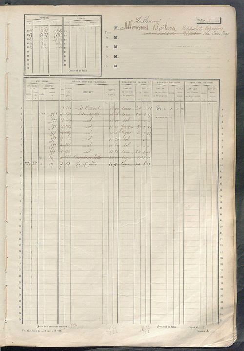 Matrice des propriétés non bâties, fol. 1 à 584.