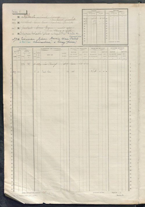 Matrice des propriétés non bâties, fol. 1 à 584.