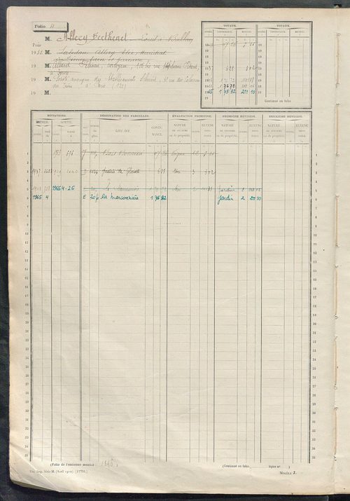 Matrice des propriétés non bâties, fol. 1 à 584.