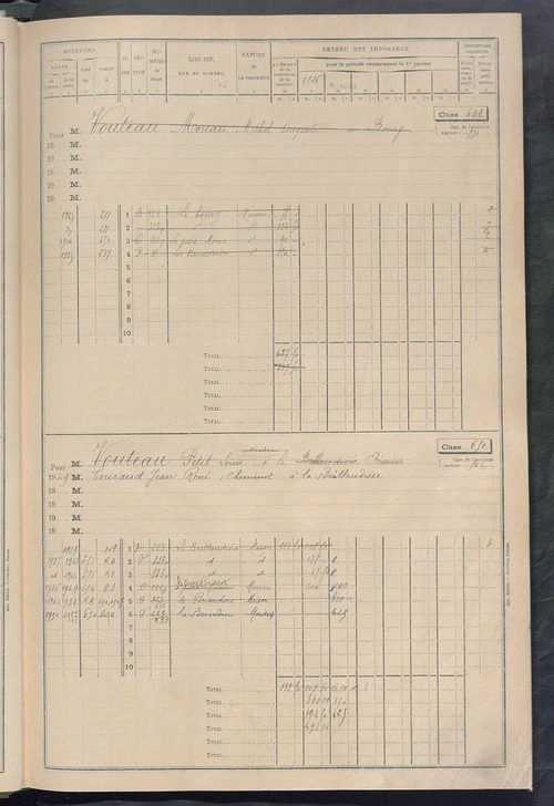 Matrice des propriétés bâties, cases 625 à 1584.