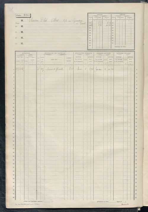 Matrice des propriétés non bâties, fol. 2249 à 2564.