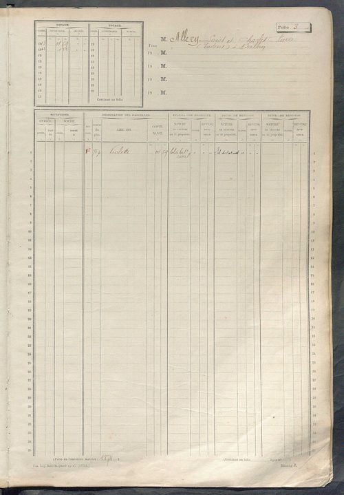 Matrice des propriétés non bâties, fol. 1 à 584.