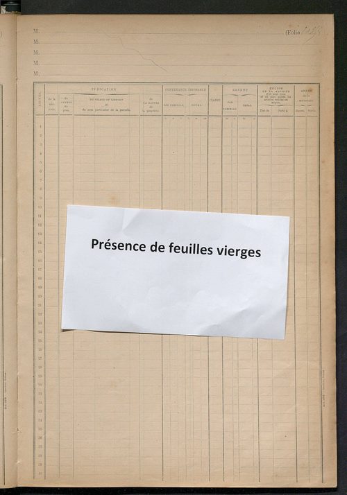 Matrice des propriétés foncières, fol. 2001 à 2249.