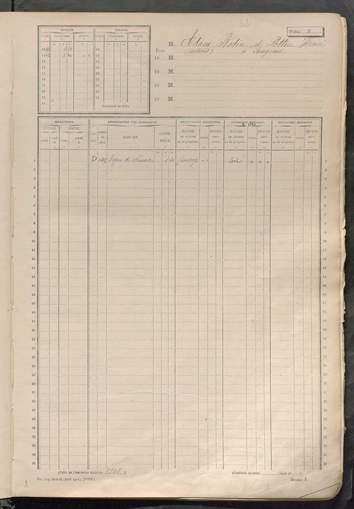 Matrice des propriétés non bâties, fol. 1 à 600.