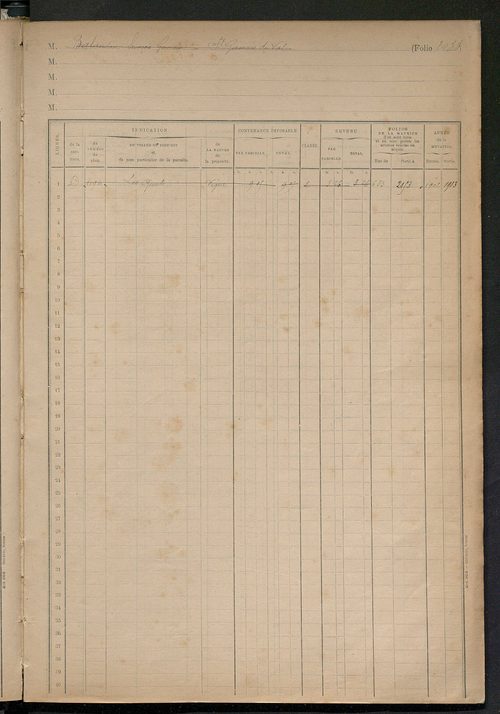 Matrice des propriétés foncières, fol. 2001 à 2249.