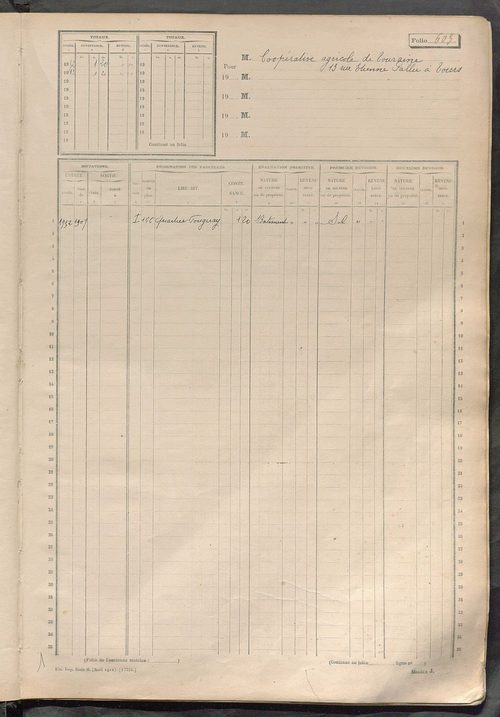 Matrice des propriétés non bâties, fol. 601 à 1200.