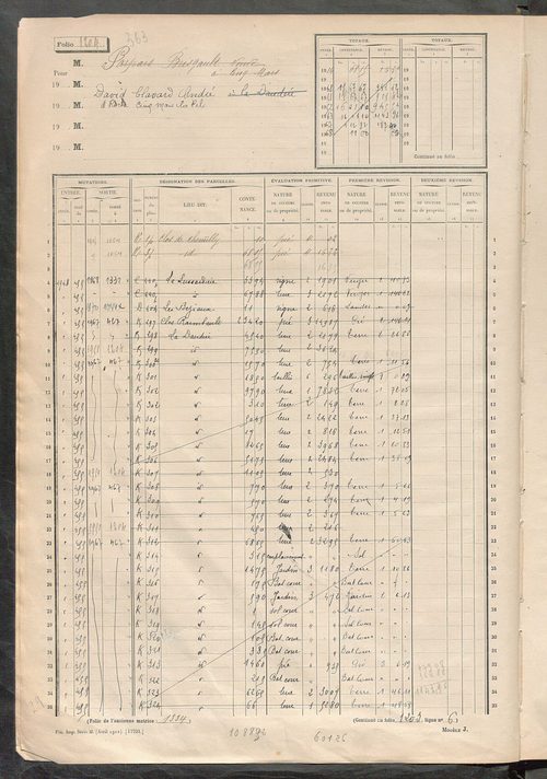 Matrice des propriétés non bâties, fol. 1201 à 1800.