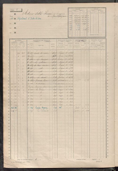 Matrice des propriétés non bâties, fol. 1 à 600.