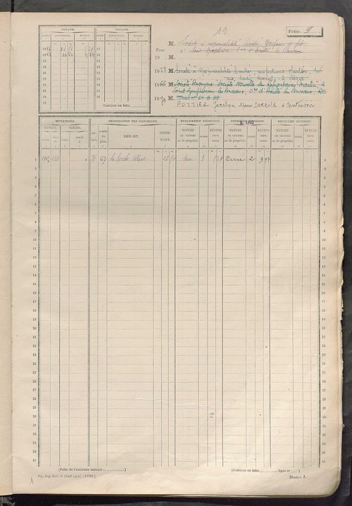 Matrice des propriétés non bâties, fol. 1 à 600.