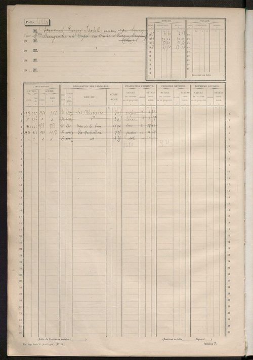 Matrice des propriétés non bâties, fol. 1087 à 1481.