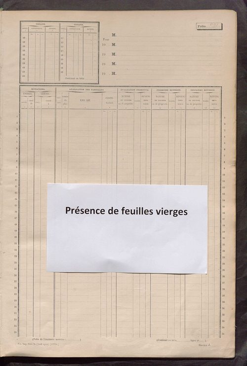 Matrice des propriétés non bâties, fol. 489 à 1088.