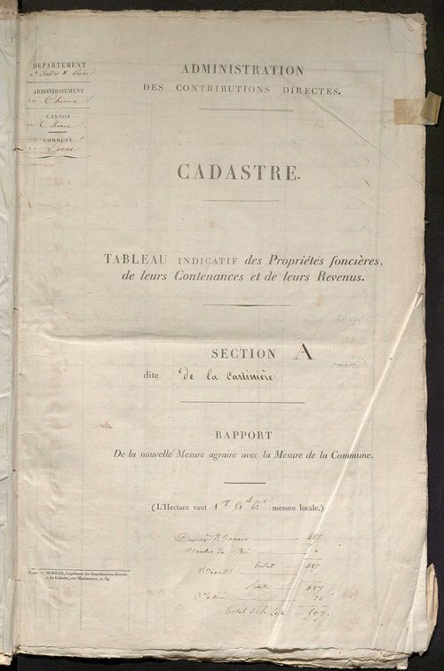 Etats de sections.