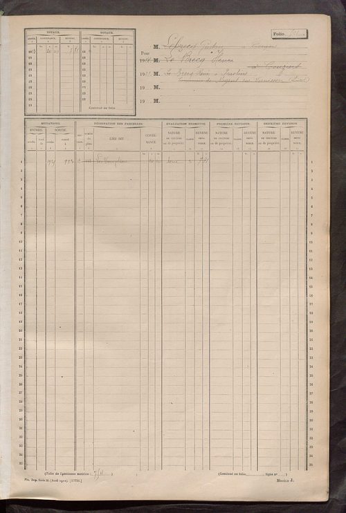 Matrice des propriétés non bâties, fol. 489 à 1088.