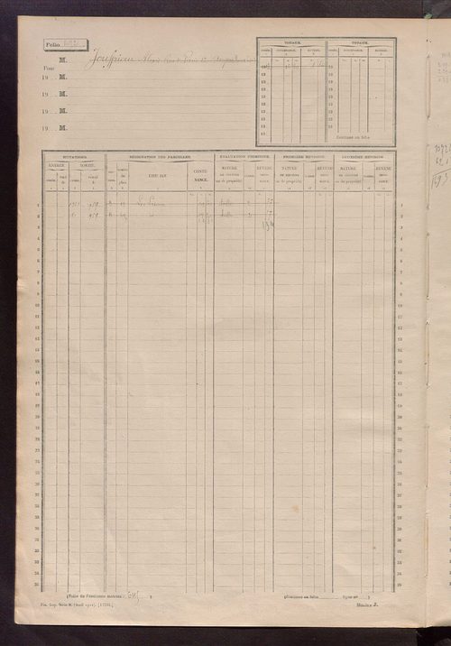 Matrice des propriétés non bâties, fol. 489 à 1088.