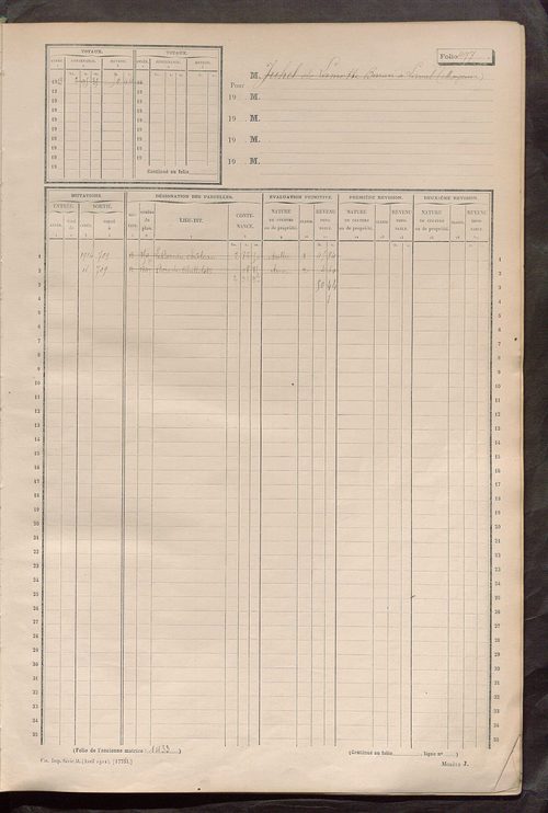 Matrice des propriétés non bâties, fol. 489 à 1088.