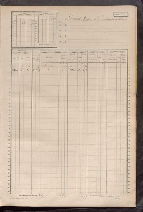 Matrice des propriétés non bâties, fol. 489 à 1088.