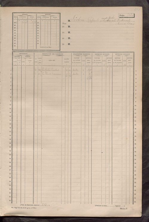 Matrice des propriétés non bâties, fol. 489 à 1088.