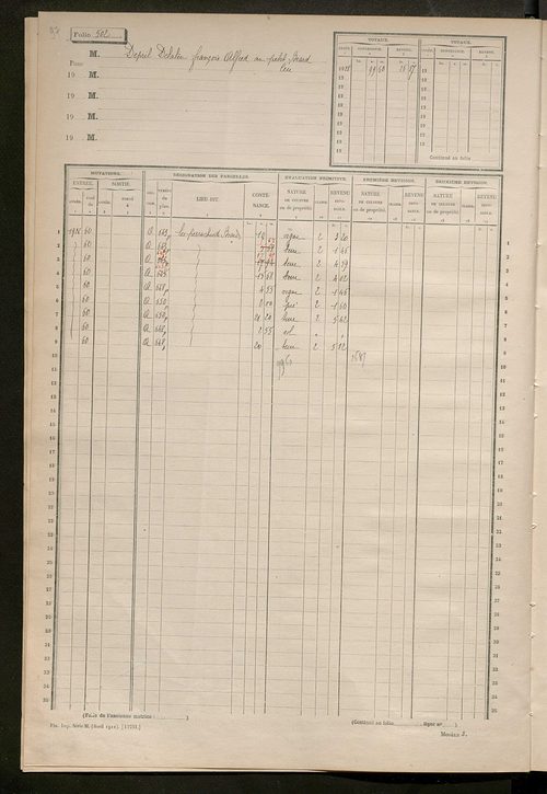 Matrice des propriétés non bâties, fol. 493 à 536.