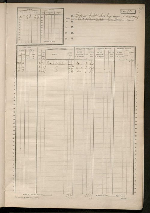 Matrice des propriétés non bâties, fol. 493 à 536.