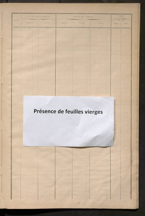 Matrice des propriétés bâties ; récapitulation ; table alphabétique des propriétaires.