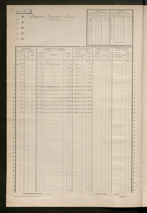 Matrice des propriétés non bâties, fol. 493 à 536.