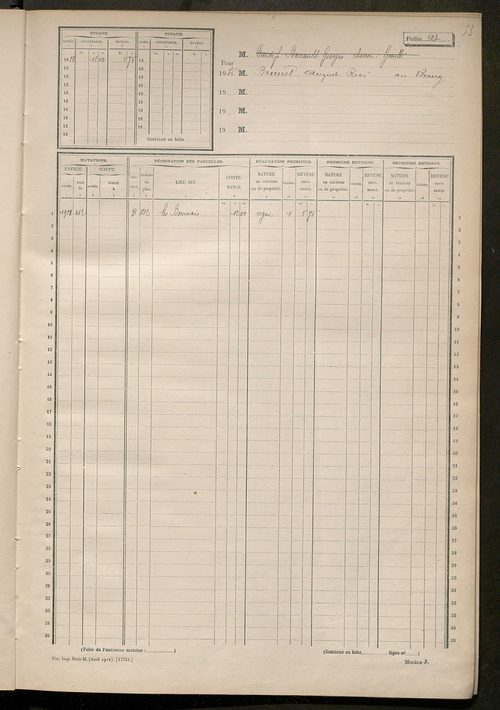 Matrice des propriétés non bâties, fol. 493 à 536.