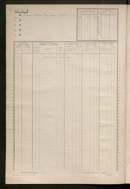 Matrice des propriétés non bâties, fol. 493 à 536.