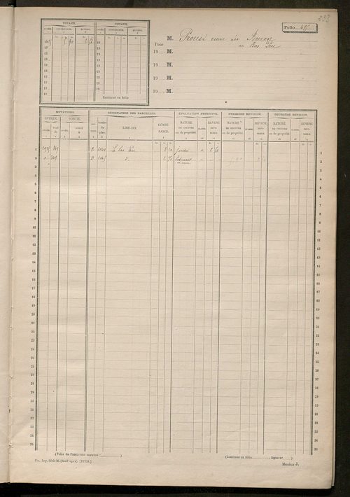 Matrice des propriétés non bâties, fol. 493 à 536.