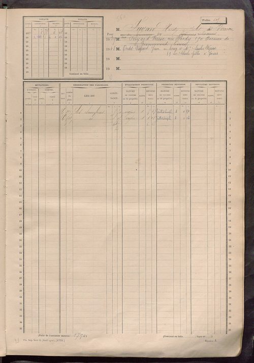 Matrice des propriétés non bâties, fol. 601 à 1200.