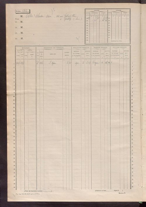 Matrice des propriétés non bâties, fol. 1801 à 2098.