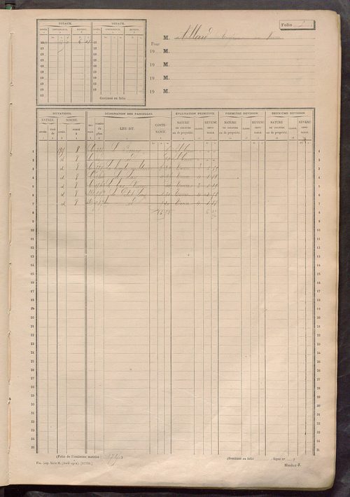 Matrice des propriétés non bâties, fol. 1 à 600.