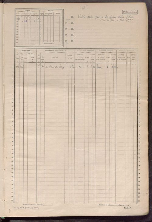 Matrice des propriétés non bâties, fol. 1801 à 2098.