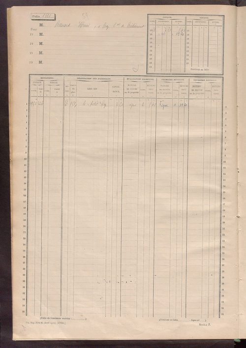Matrice des propriétés non bâties, fol. 1801 à 2098.