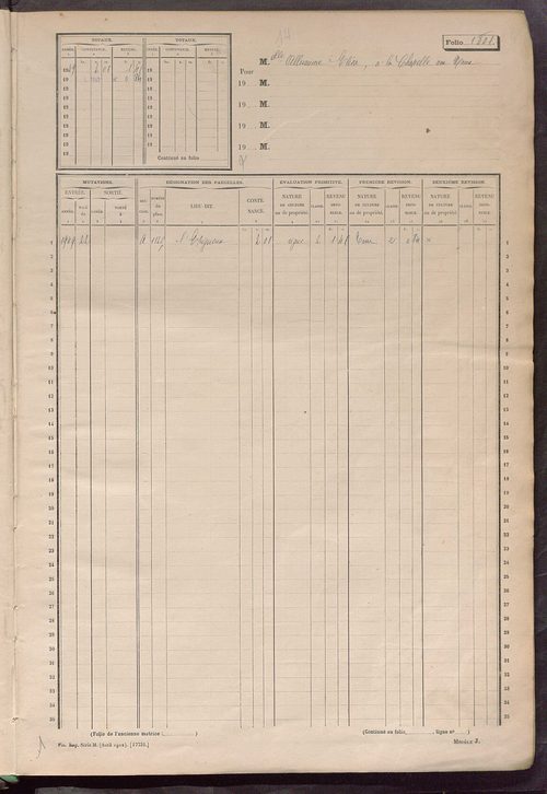 Matrice des propriétés non bâties, fol. 1801 à 2098.