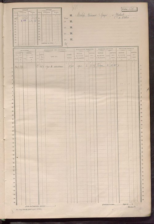 Matrice des propriétés non bâties, fol. 1801 à 2098.