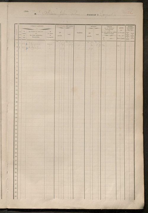 Matrice des propriétés foncières, fol. 1255 à 1654.
