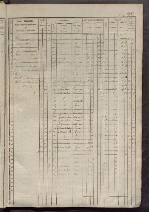 Matrice des propriétés foncières, fol. 1201 à 1800.