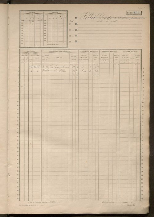 Matrice des propriétés non bâties, fol. 601 à 1200.