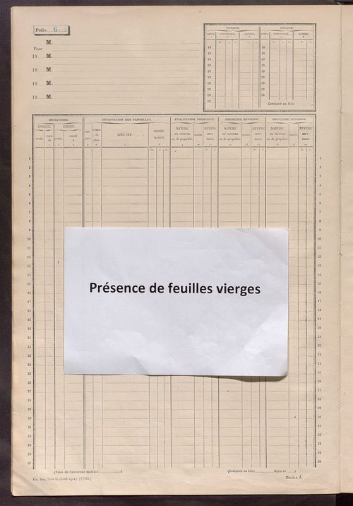 Matrice des propriétés non bâties, fol. 1 à 600.