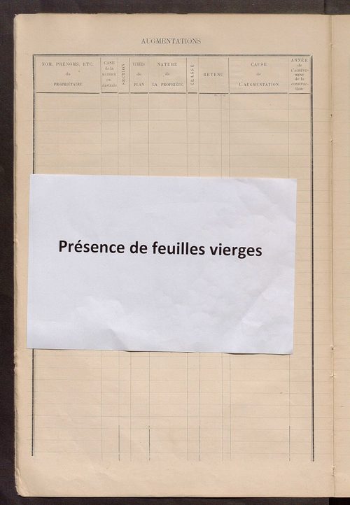 Matrice des propriétés bâties ; augmentations et diminutions, 1883-1891 ; séparation des revenus cadastraux afférents, pour l'année 1882, aux propriétés bâties (état-balance) ; table alphabétique des propriétaires.