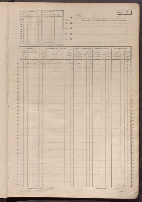 Matrice des propriétés non bâties, fol. 1 à 600.