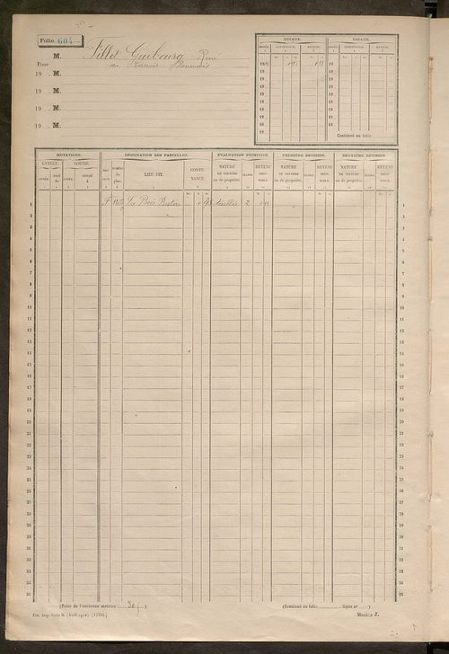Matrice des propriétés non bâties, fol. 601 à 1200.
