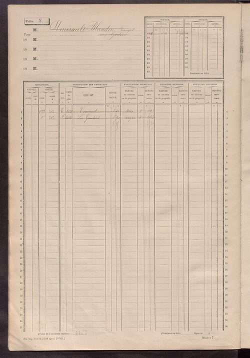 Matrice des propriétés non bâties, fol. 1 à 600.