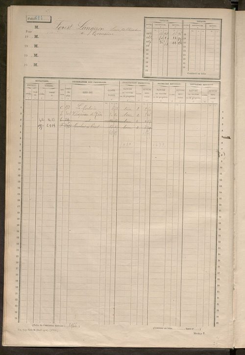 Matrice des propriétés non bâties, fol. 601 à 1200.