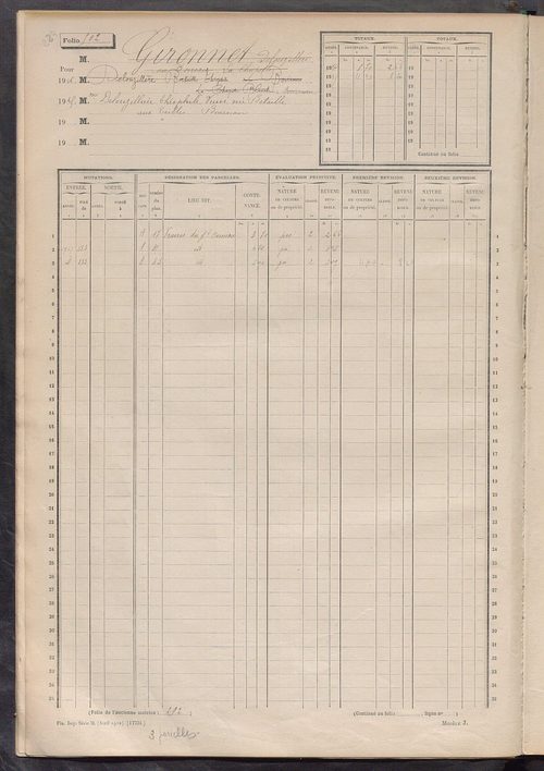 Matrice des propriétés non bâties, fol. 489 à 1088.
