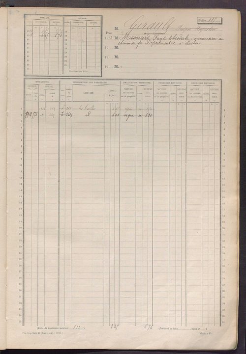 Matrice des propriétés non bâties, fol. 489 à 1088.