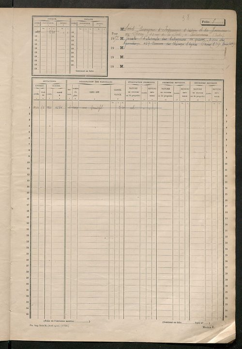 Matrice des propriétés non bâties, fol. 1 à 600.